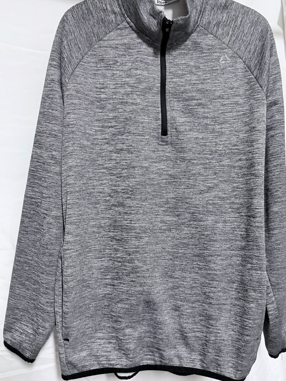 Reebok Heathered Gray Quarter-Zip Pullover - Picture 1 of 7